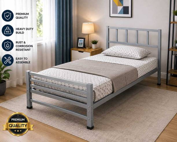 DIAMONDSTEELS Double bed set Metal Double Bed, 72 cm x 60 cm (2.36 ft x 1.97 ft)