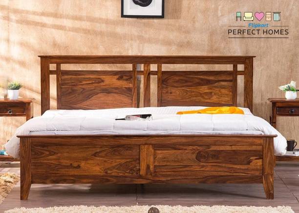 Flipkart Perfect Homes Sheesham Solid Wood Queen Bed, 157 cm x 213 cm (5.15 ft x 6.99 ft)