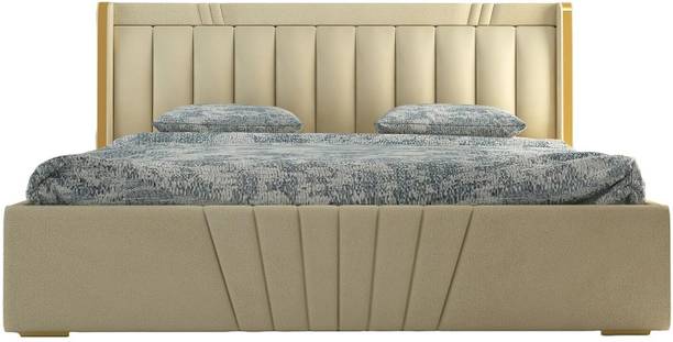 Manorekha Upholstered Bed with Box Storage Solid Wood Fabric Bed Solid Wood King Box Bed