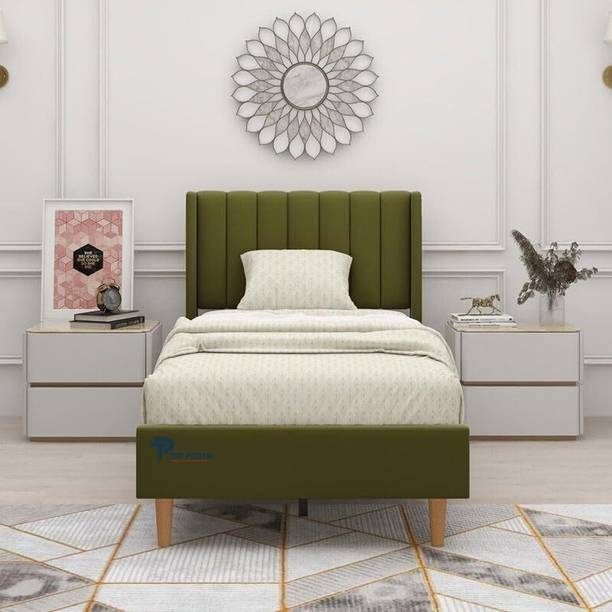 Manorekha Upholestery Premium Fabric Cot for Home Engineered Wood Single Bed, 210 cm x 121.9 cm (6.89 ft x 4.0 ft)