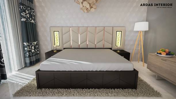 ardasinterior Ardas Interior SS GLOSS BED Engineered Wood Double Box, Drawer, Hydraulic Bed