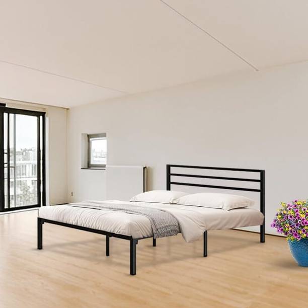 SIYA ART Metal Platform Metal Platform King Bed Frame for Living & Guest Room | Metal King Bed, 204 cm x 192 cm (6.69 ft x 6.3 ft)