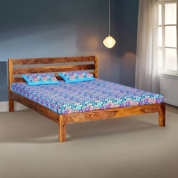 Mamata Wood Decor Sheesham Wood King Size Bed without Storage|Bed|Single Bed |Double Bed Solid Wood King Bed, 198.1 cm x 182.88 cm (6.5 ft x 6.0 ft)