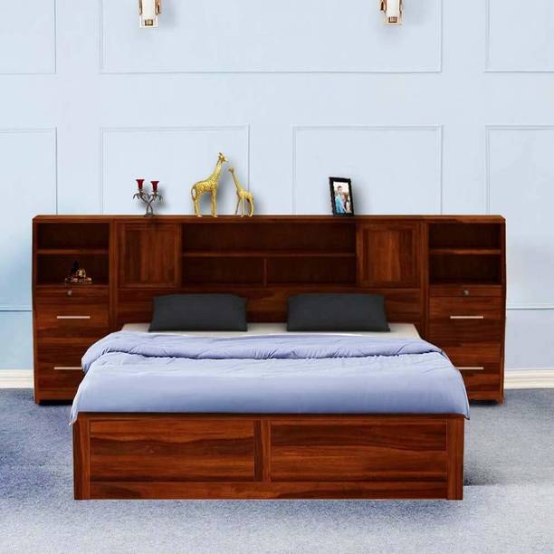 APRODZ Trapez Solid Wood Queen Hydraulic Bed