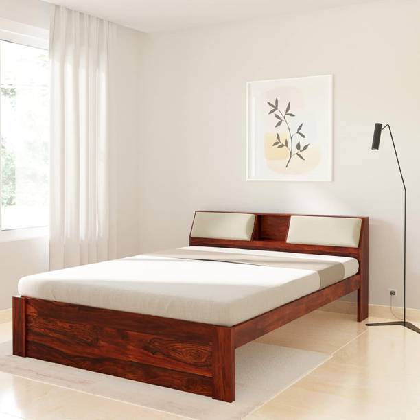 Rajgharana Solid Wood Bed Without Storage For Bedroom/Home Solid Wood Queen Bed