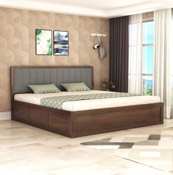 Suncrown Furniture Arden Sheesham |Palang|Cot with Storage for Bedroom|Hotel|Living Room Solid Wood Queen Box Bed, 205 cm x 189.23 cm (6.73 ft x 6.21 ft)