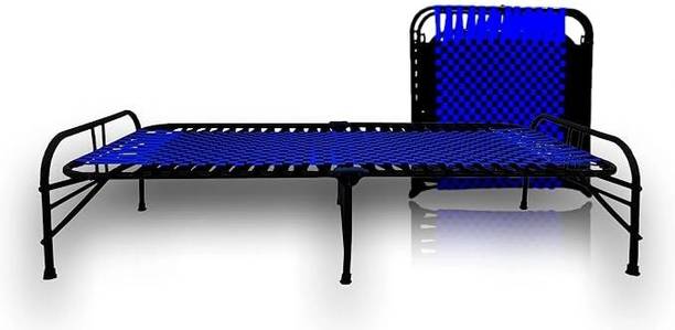 Nandeksha Metal Cot Khat for Sleeping Portable Single Folding Bed Space Saving Single Bed Metal Single Bed