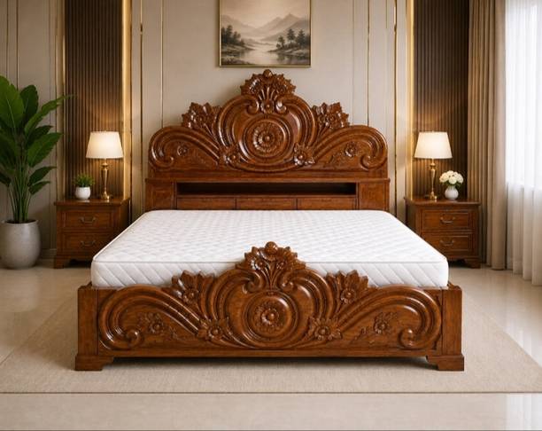 Model art furniture Solid Wood King Box Bed, 198.12 cm x 182.88 cm (6.5 ft x 6.0 ft)
