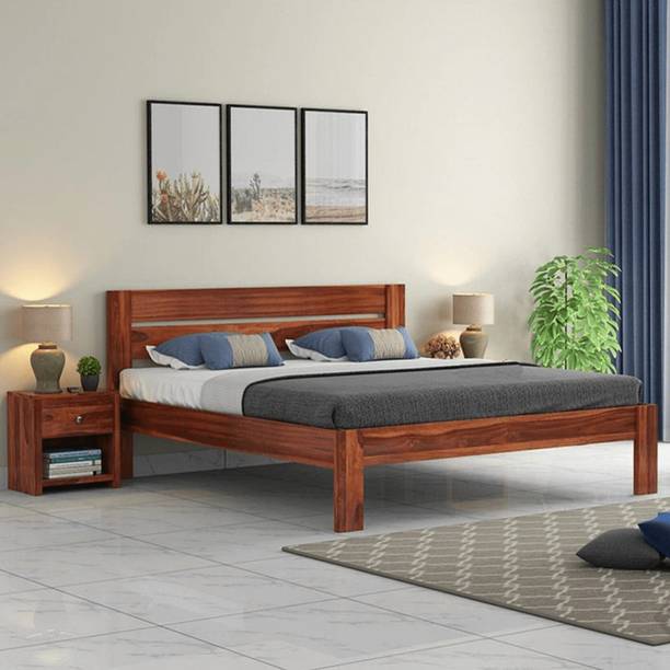 Mamata Wood Decor Sheesham (Rosewood) Wood King Size Bed, Double Bed for living room Solid Wood King Bed