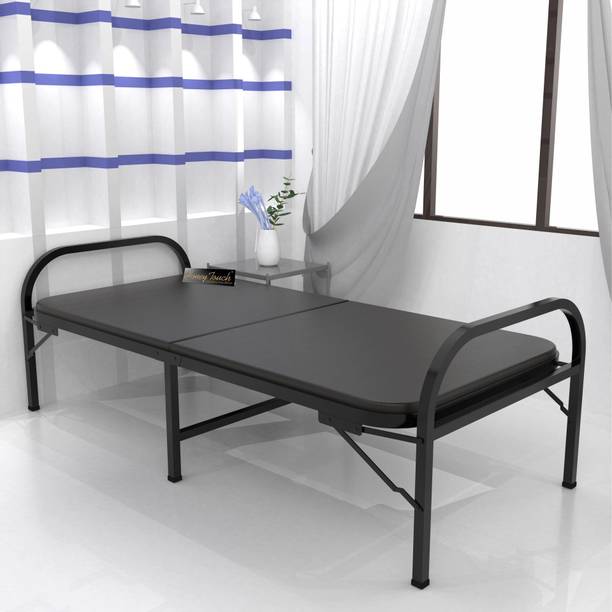 HoneyTouch Folding Bed Single with Mattress | No Assembly Required | 2.5ft x 6ft Metal Single Bed