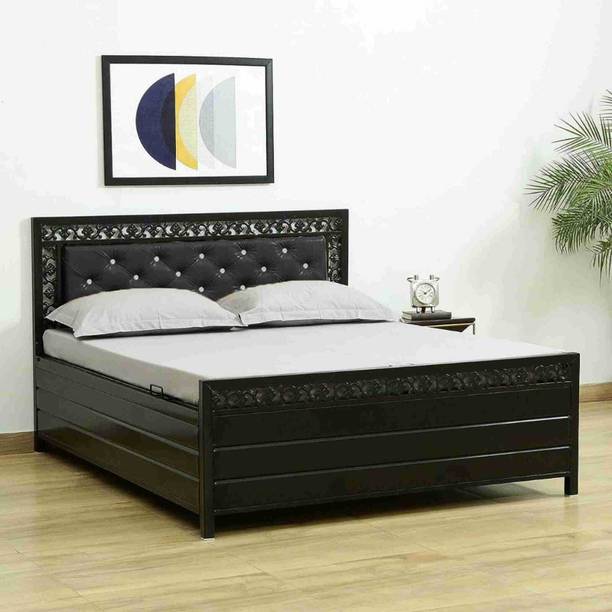 Zkazaa Quent ( 6X5 ) Double Bed with Hydraulic Storage Metal Double Box, Hydraulic Bed