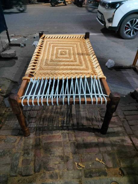 YahiTohChahiye EIPL KHAAT SILK GOLD 6'3" X 3'3" X 1'9" NORMAL BUNAYI Solid Wood Double Bed