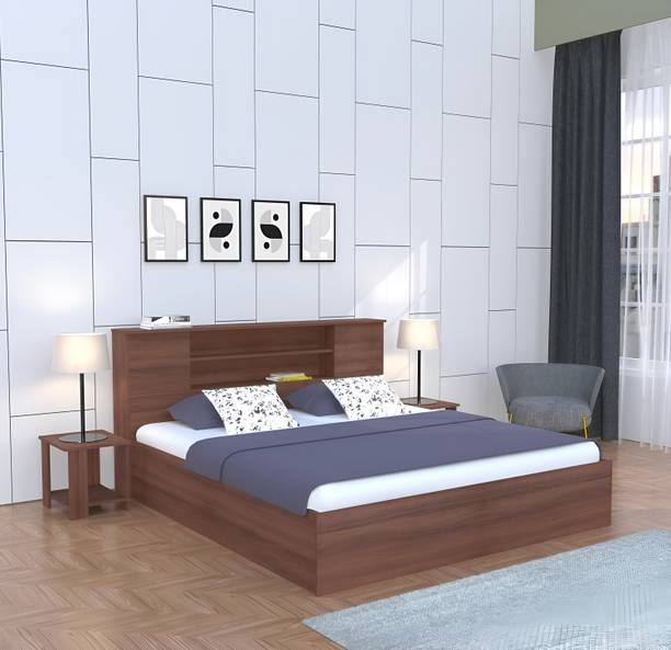 Floresta Wud Engineered Wood King Size Bed With Storage (Without Bedside Table) Engineered Wood King Box Bed