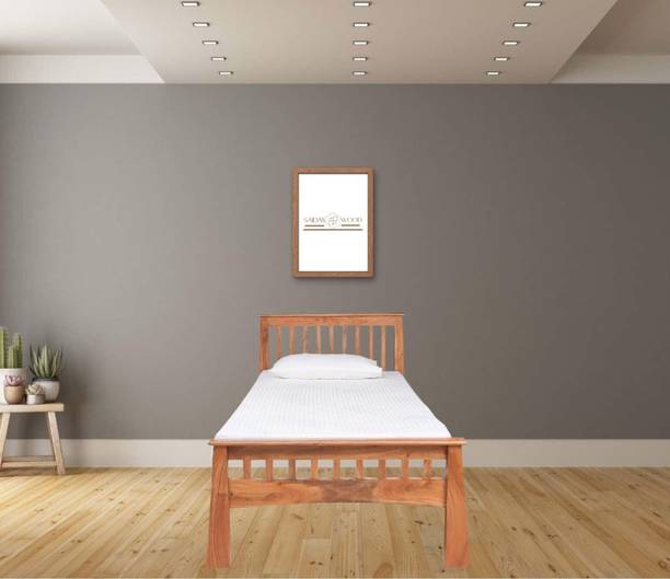 SaidanWood Mirzo Single Sheesham Wood Bed for Bedroom | Sheesham Wood Bed Solid Wood Single Bed, 205.74 cm x 160.02 cm (6.75 ft x 5.25 ft)