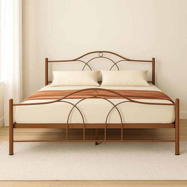 Royal Interiors Metal Bed King Size Without Storage Metal King Bed, 190.5 cm x 182.9 cm (6.25 ft x 6.0 ft)