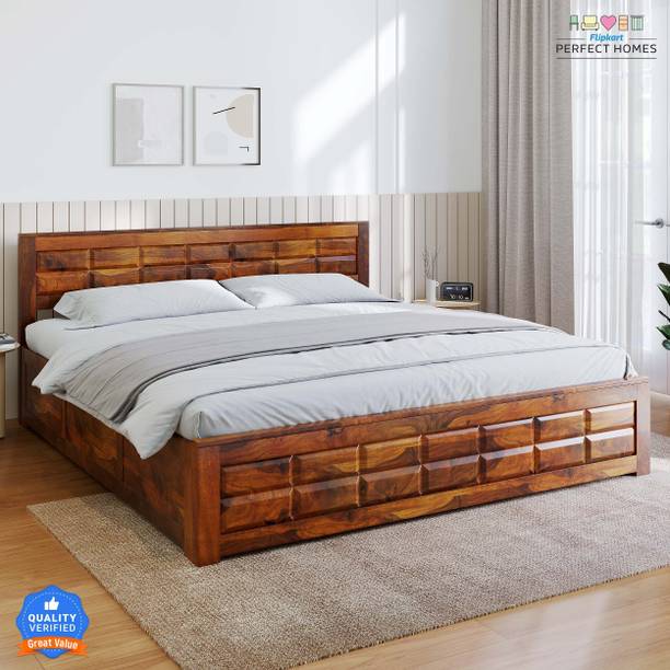 Flipkart Perfect Homes Vigorous Solid Wood Queen Box Bed