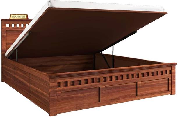 GARGHANDICRAFTS Sheesham Wood Bed With HYD Storage For Home/Hotel/Bedroom Solid Wood Queen Hydraulic Bed