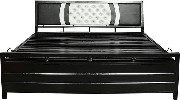 ModuTure Metal Bed with Storage, Powder Coating,Size 5x6Ft, Metal Double Hydraulic, Box Bed