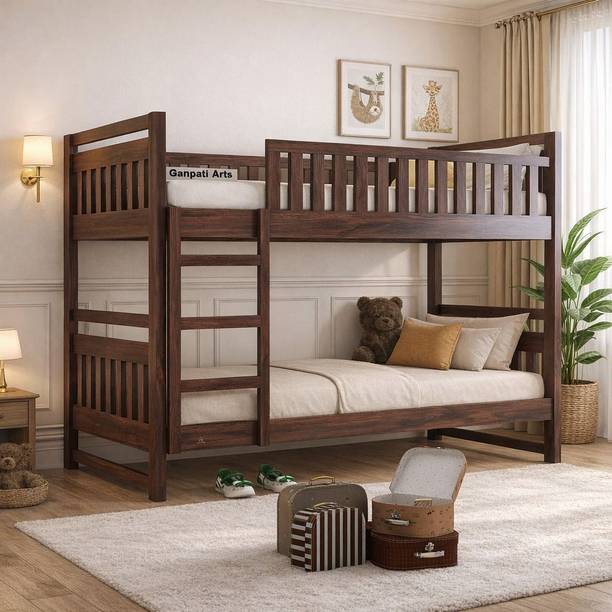 Ganpati Arts Sheesham Wood Swift Bunk Bed Without Storage For Kids/Kids room Solid Wood Single Bed, 99.06 cm x 208.28 cm (3.25 ft x 6.83 ft)