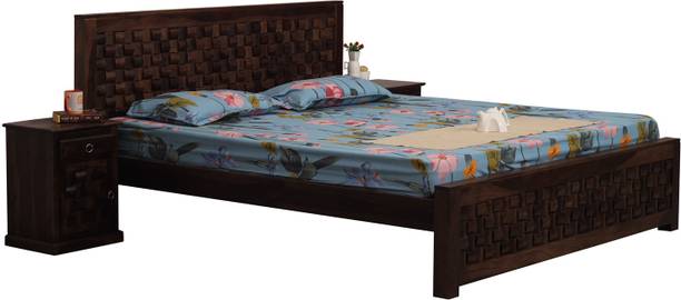 ROYAL FINISH Nivora King Size(72"x78") Without Storage,12-Month Warranty,Single Bedside Solid Wood King Bed
