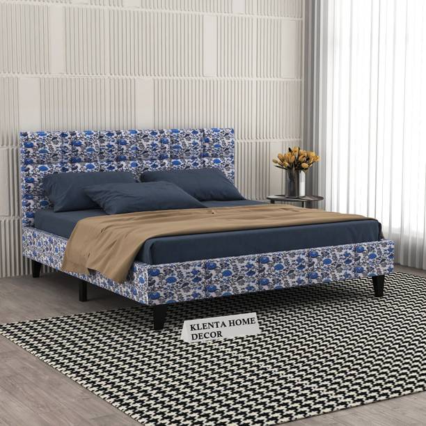 Klenta Home Decor Upholstered King Size Bed With Multi Box Design Headboard For Bedroom/ Hotel || Solid Wood King Bed