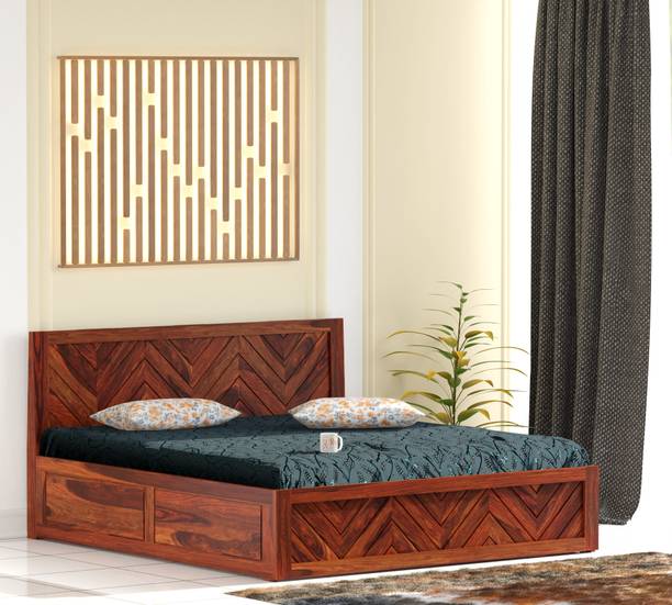 Rajasthali Wood Decor Sheesham Wood King Size Bed With Storage, Box Bed for Bedroom and Living Area Solid Wood King Box Bed