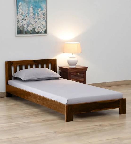 DECORWOOD Ques Single Sheesham Wood Bed for Bedroom Solid Wood Single Bed
