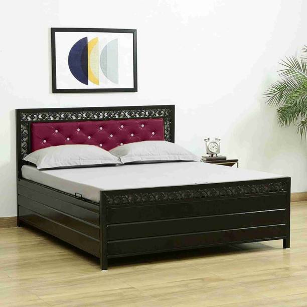 Zkazaa Quent ( 6X4 ) Metal Bed with Hydraulic Storage Metal Single Box, Hydraulic Bed