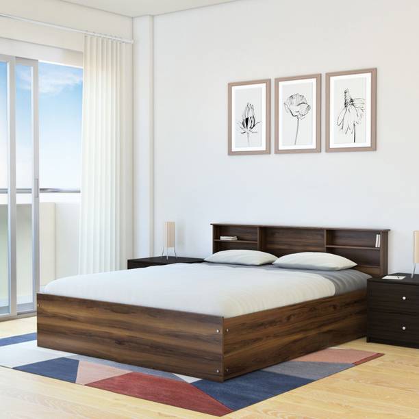 Flipkart Perfect Homes Opus Engineered Wood Queen Box Bed, 213 cm x 162.3 cm (6.99 ft x 5.32 ft)