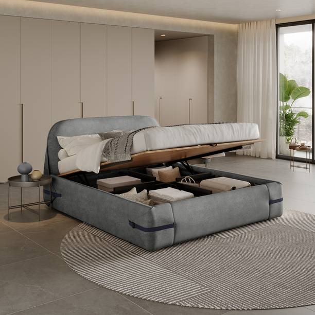 Wakefit Hibernis Solid Wood King Hydraulic Bed, 202.5 cm x 240 cm (6.64 ft x 7.87 ft)