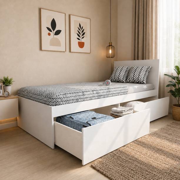Studio Kook Tribe Right Engineered Wood Single Drawer Bed, 203 cm x 95 cm (6.66 ft x 3.12 ft)