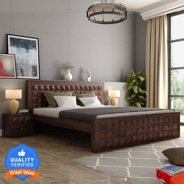 Flipkart Perfect Homes Solid Wood Queen Bed