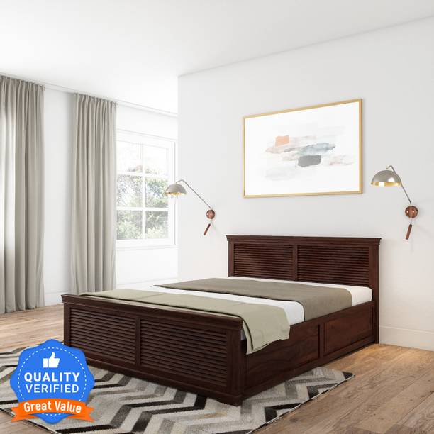 Flipkart Perfect Homes Sheesham Wood Solid Wood Queen Box Bed