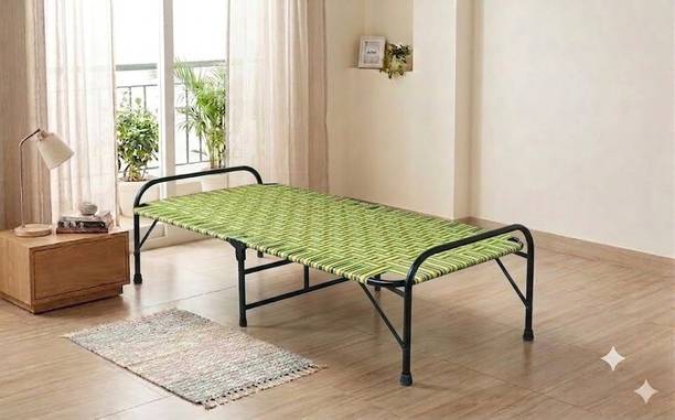 Malik Enterprises Folding Cot Single Bed Metal Frame Sleeping Cot Heavy Duty Foldable Charpai Metal Single Bed, 180 cm x 90 cm (5.91 ft x 2.95 ft)