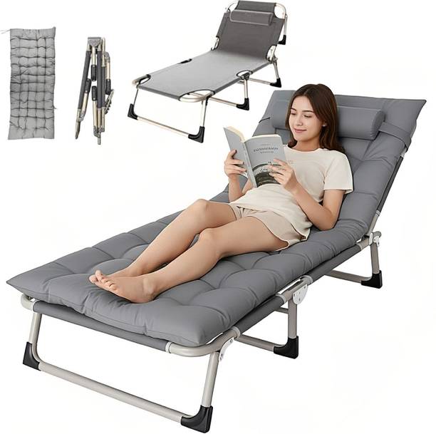 लिटेनयक Folding Single Bed for Sleeping with Soft Cushion for Adults बेड