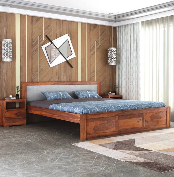 GOYALINTERIOR Sheesham Wood Bed/Palang/Cot Without Storage for BedRoom/Home/Hotel/Living Room Solid Wood King Bed