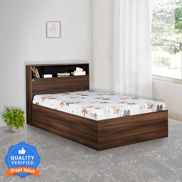 Delite Kom Urban Single Bed (83x37") | with Box & Headboard Storage | Assembly Included | Engineered Wood Single Box Bed