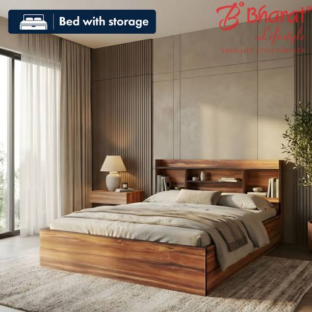 Bharat Lifestyle Freetown Engineered Wood Queen Box Bed, 195.57 cm x 155.43 cm (6.42 ft x 5.1 ft)
