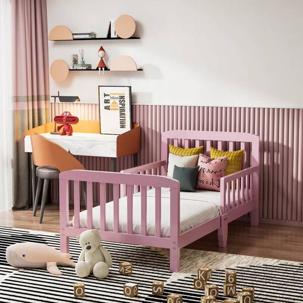 lifestyle furniture LF I Toddler Bed for kids I 48x30 inch Solid Wood Single Bed