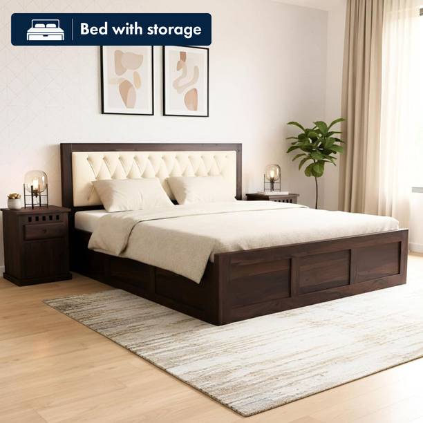 SONA ART & CRAFTS Zeus Sheesham Wood King Size Bed with Storage Box Solid Wood King Box Bed, 208 cm x 188 cm (6.82 ft x 6.17 ft)