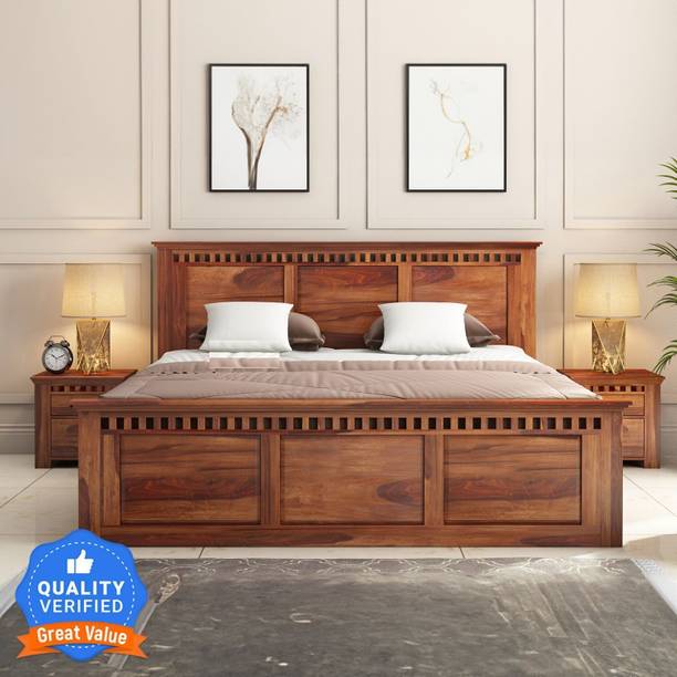 Flipkart Perfect Homes Kuber Solid Wood Queen Box Bed
