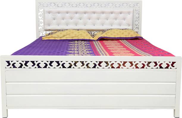 Vibrant Interior Cuba White (6x4) Metal Double Hydraulic Bed
