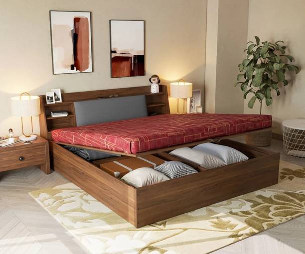 Wakefit Leo Engineered Wood King Hydraulic Bed, 223 cm x 191 cm (7.32 ft x 6.27 ft)