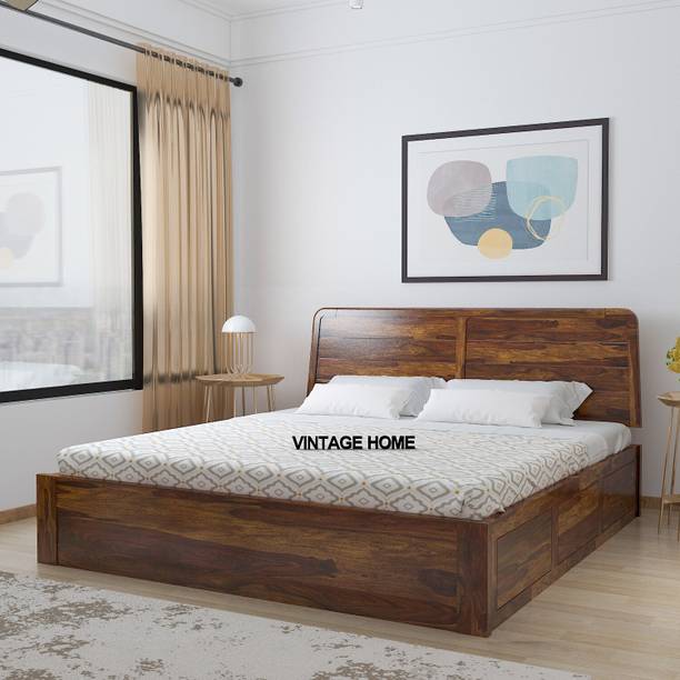 Vintage Home Samriddh Palang Sheesham ( Rosewood ) Jodhpur Furniture Solid Wood Queen Box Bed