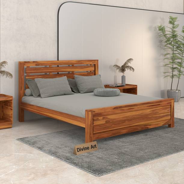Divine Arts Solid Wood Queen Bed, 205.74 cm x 157.48 cm (6.75 ft x 5.17 ft)