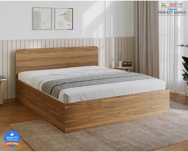 Flipkart Perfect Homes Dunzo Engineered Wood Queen Hydraulic Bed, 186 cm x 156 cm (6.1 ft x 5.12 ft)
