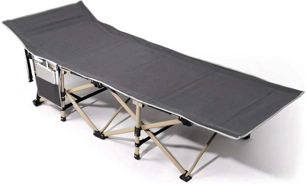 OLTR Foldable Camping Bed – Metal & Polyester Sleeping Bed for Adults,Travel Metal Single Hydraulic Bed
