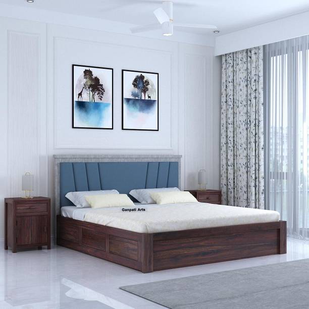 Ganpati Arts Sheesham Wood Emporio Bed/Cot/Wooden Palaung With Storage For Bedroom/Home/Hotel Solid Wood King Box Bed