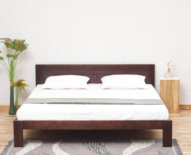 Woodefly Sheesham Wood King Size Bed Without Storage/ Double Bed/ Cot Bed for Bedroom Solid Wood King Bed