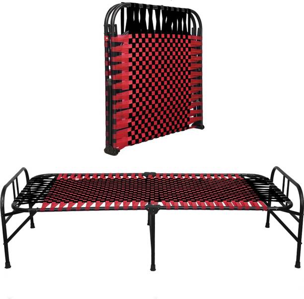 Flipkart Perfect Homes Portable Single Foldable Bed Niwar Charpai Khatiya for Sleeping Metal Single Bed